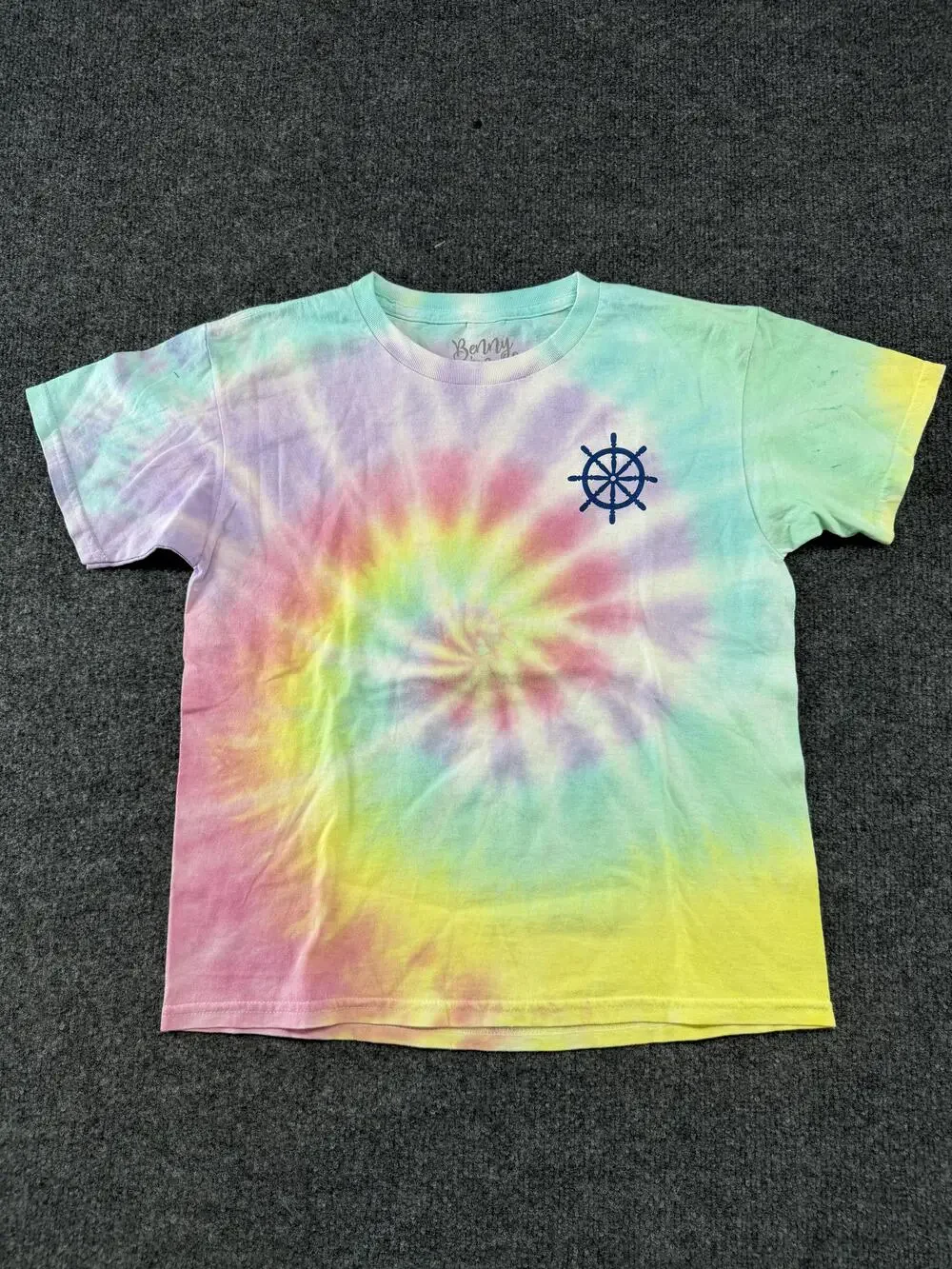 Benny & Belle Shirt Girls M Multicolor Tie Dye Salty Air Not A Care Nautical